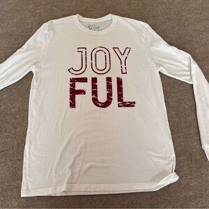 Woman’s White Long Sleeve 'Joyful' Shirt